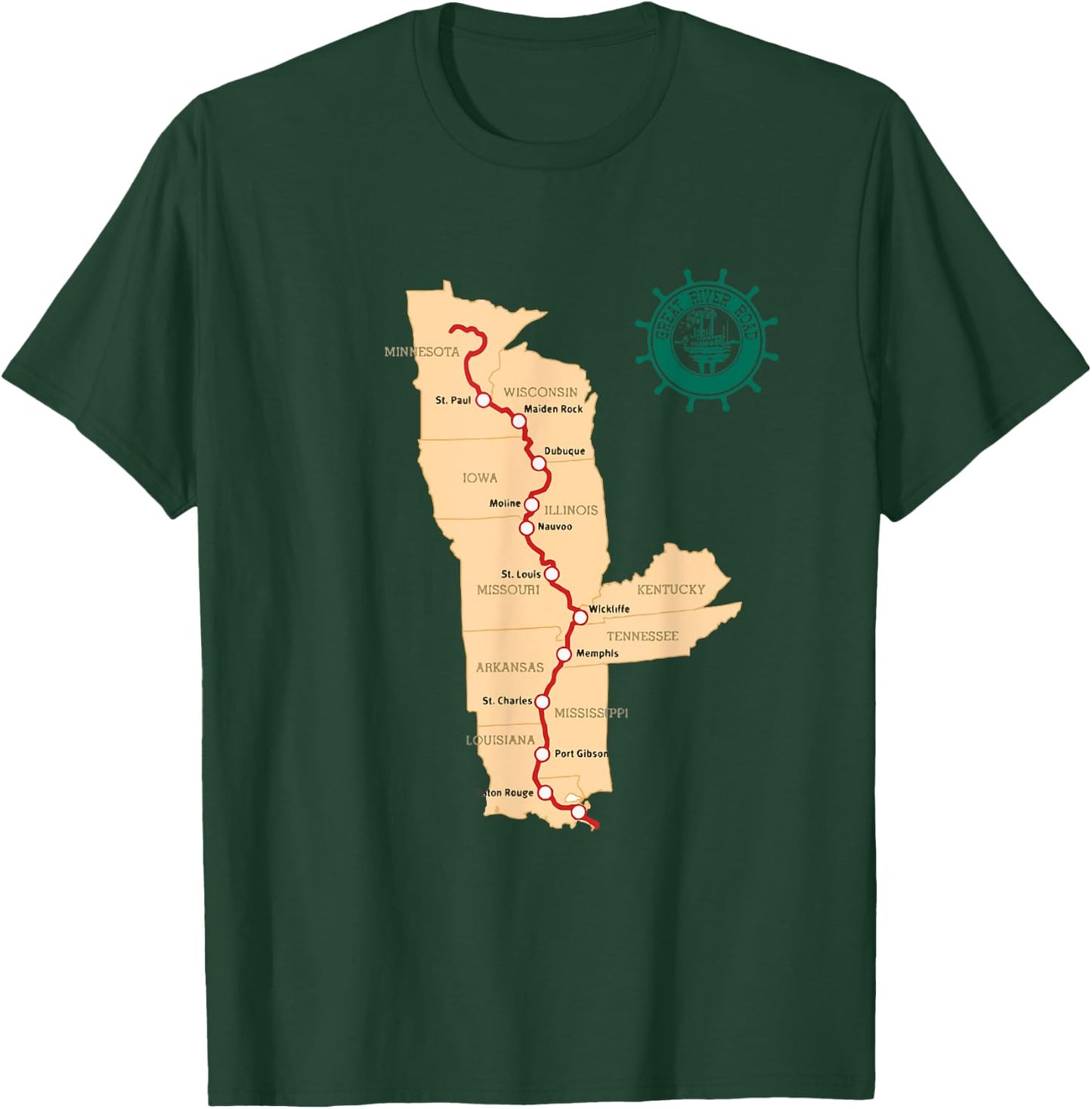 GREAT RIVER ROAD Roadtrip T-Shirt - T-Shirt | Forest