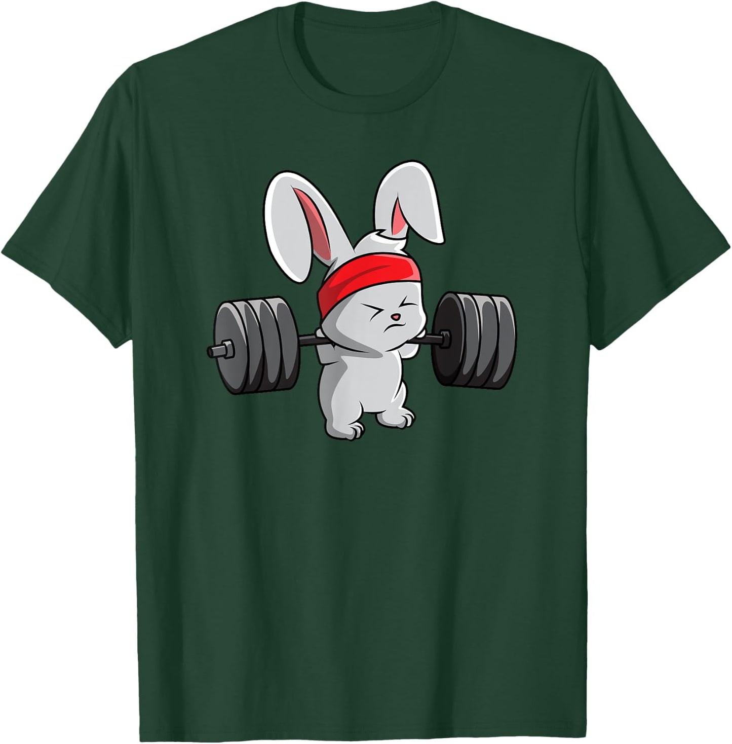 Bunny Gym , Rabbit Fitness Weightlifting Shirt T-Shirt - T-Shirt | Forest