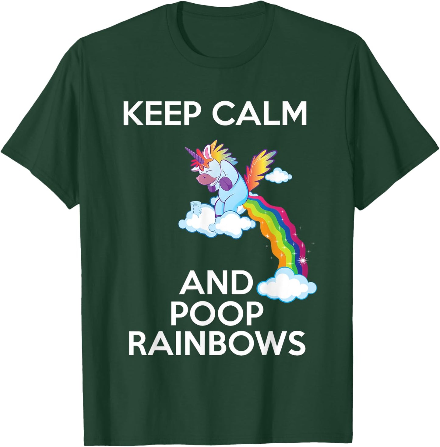 Unicorns Lover Gift Funny Rainbow Pooping Unicorn T-Shirt - T-Shirt | Forest
