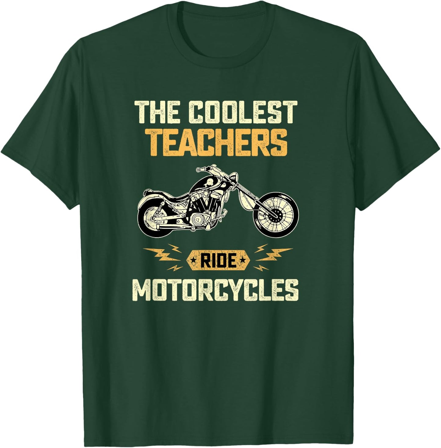 Only The Coolest Teachers Ride Motorcycles Biker Gift Women T-Shirt - T-Shirt | Forest