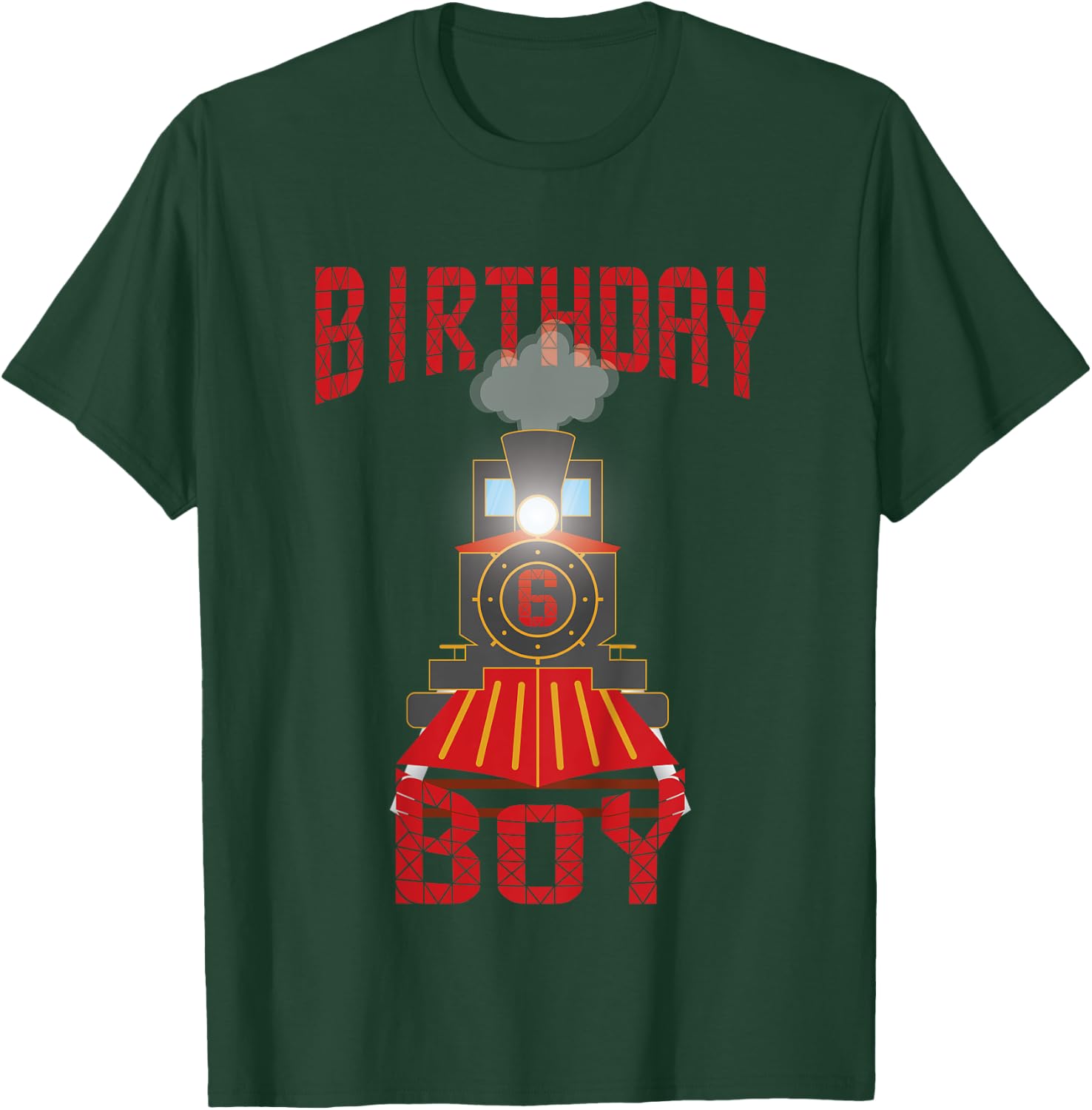 Kids 6th birthday train t shirt Gift six 6 years old boys T-Shirt - T-Shirt | Forest