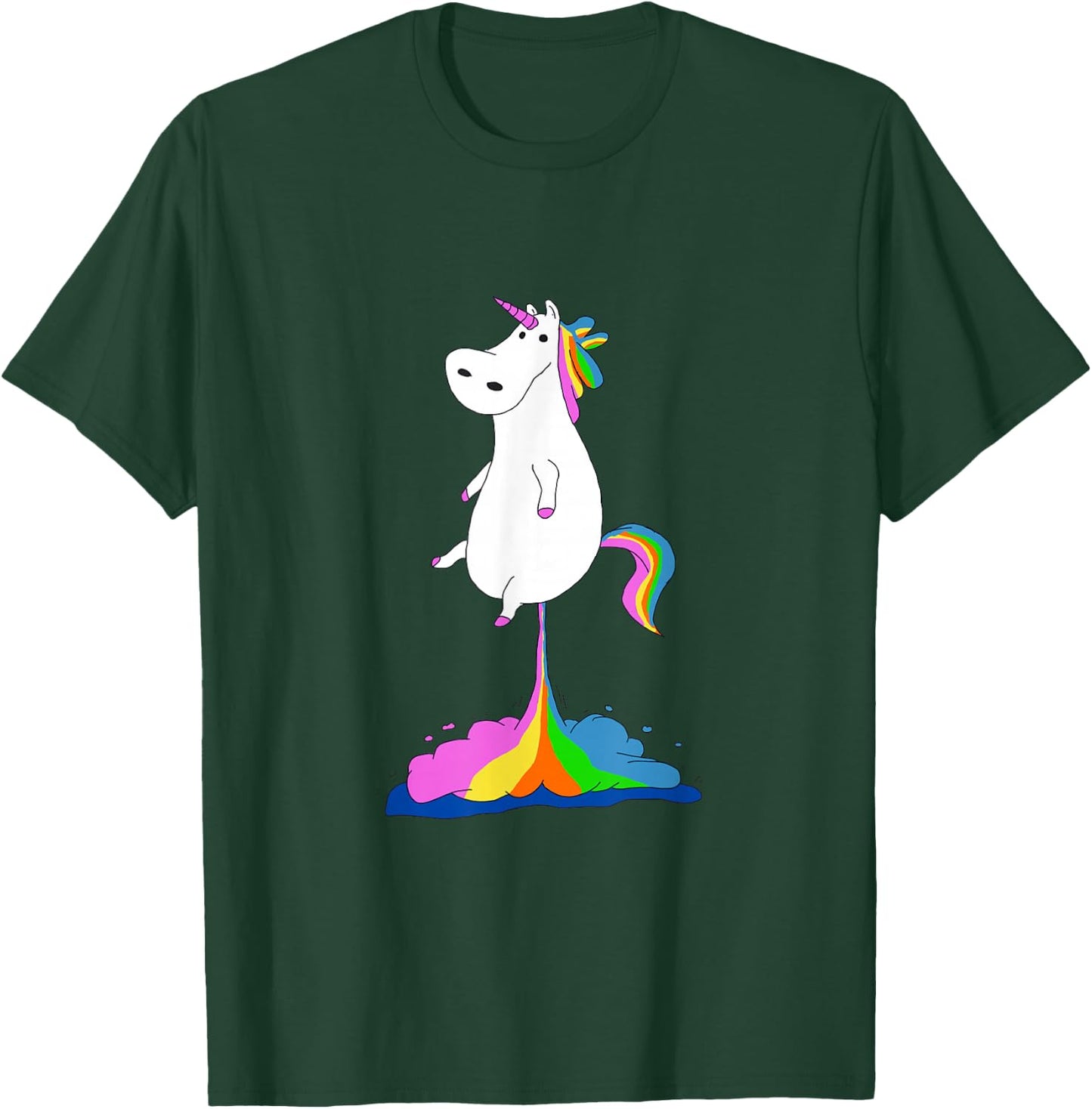 Funny Unicorn Farting Rainbow Shirt - Magical Fart Unicorn T-Shirt - T-Shirt | Forest