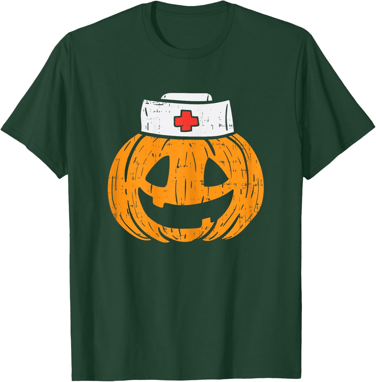 Pumpkin Nurse Funny Scary Halloween Costume RN CNA ICU Girls T-Shirt - T-Shirt | Forest