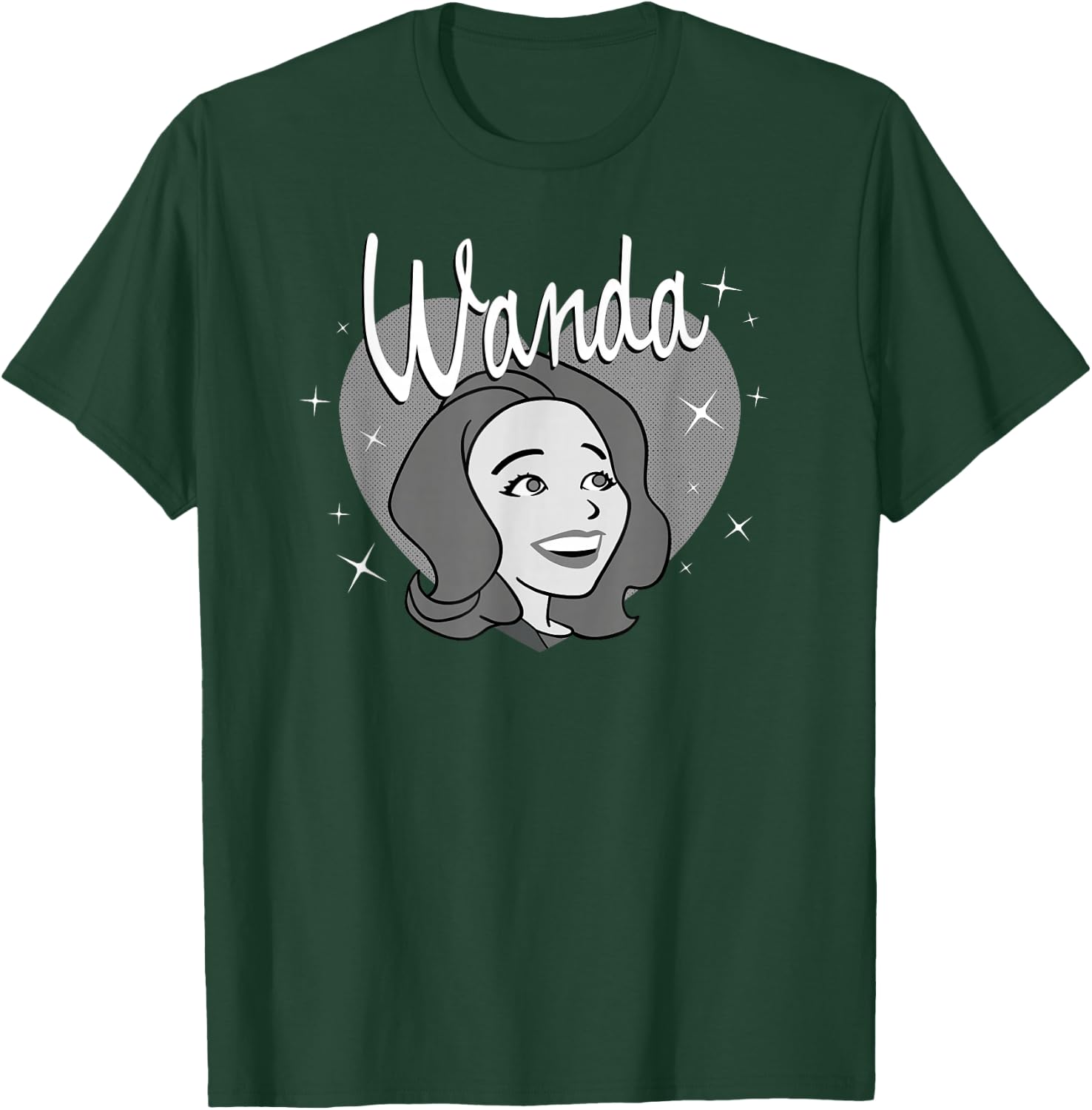 Marvel WandaVision Wanda Maximoff Heart Retro 60s T-Shirt - T-Shirt | Forest
