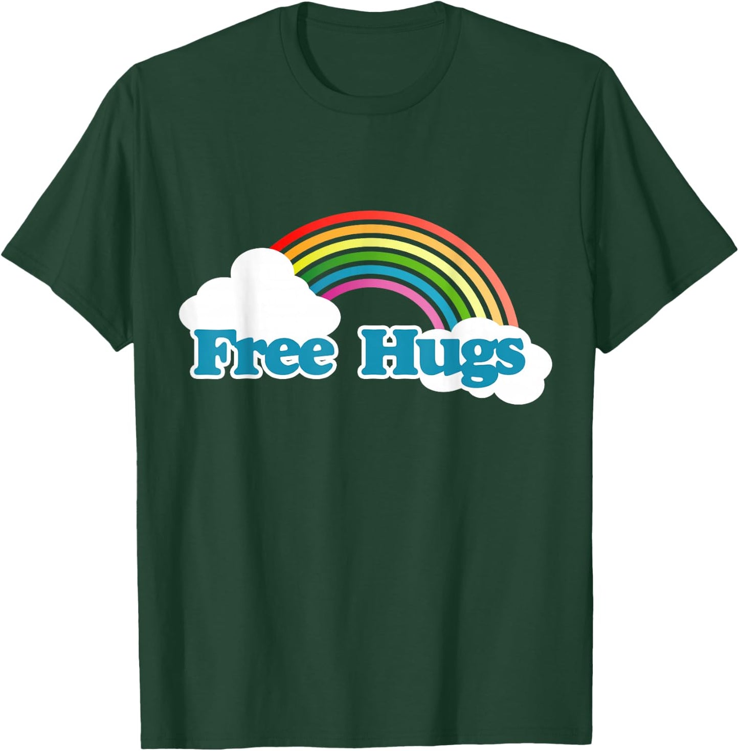 Free hugs shirt retro 80s rainbow I'm a hugger T-Shirt - T-Shirt | Forest
