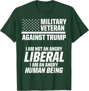 Military Veterans Against Trump 2020 Liberal USA Election T-Shirt - T-Shirt | Forest