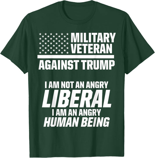 Military Veterans Against Trump 2020 Liberal USA Election T-Shirt - T-Shirt | Forest