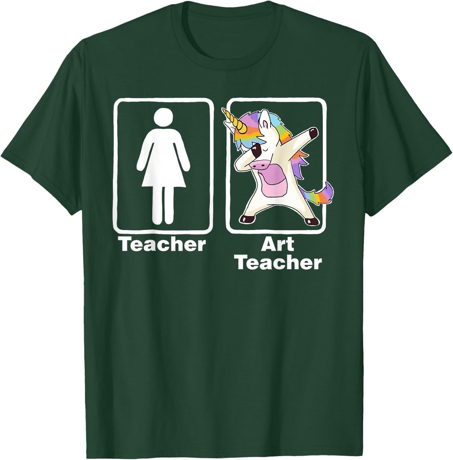 Funny Unicorn Art Teacher Art Teacher Gifts Women Girls Kids T-Shirt - T-Shirt | Forest