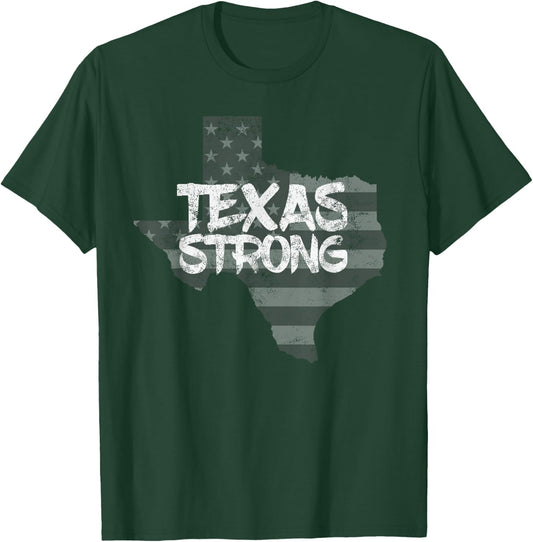 Texas Strong Shirt Letter Printed Home State Top T-Shirt - T-Shirt | Forest