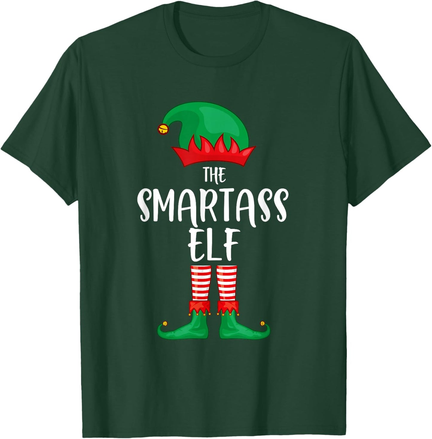 Smartass Elf Christmas Party Matching Family Group Pajama T-Shirt - T-Shirt | Forest