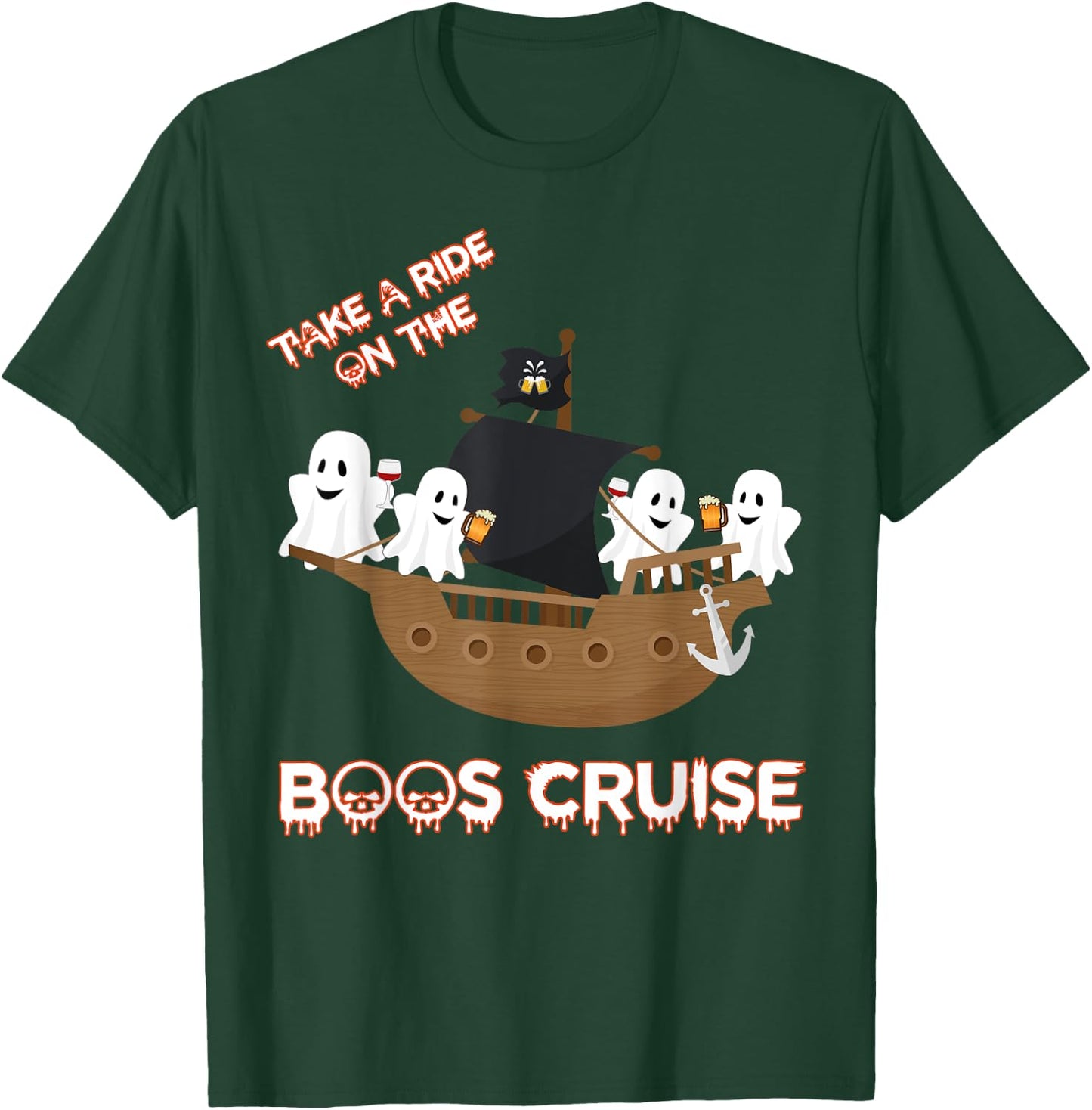 Halloween Party Wine Beer drinking Boos Cruise Shirt T-Shirt - T-Shirt | Forest
