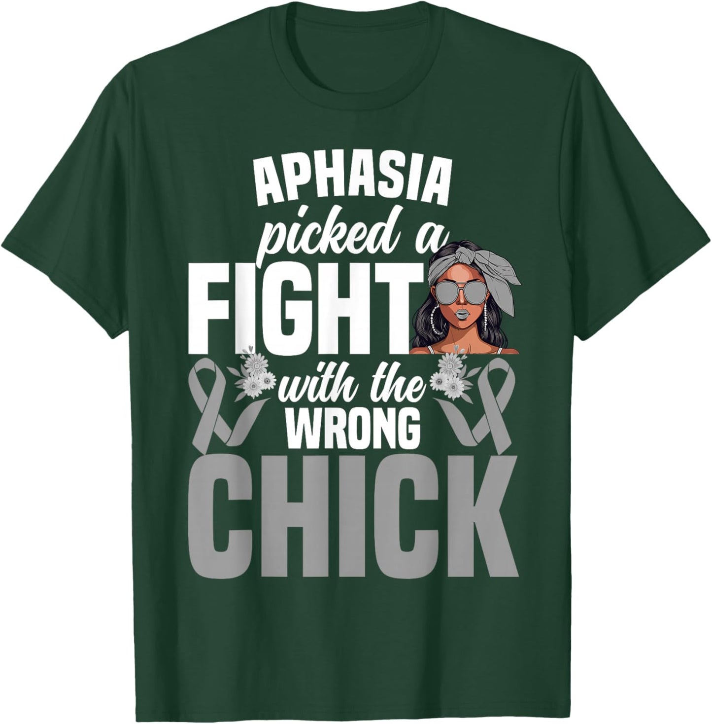 Aphasia Awareness Women Girls Survivor Aphasia T-Shirt - T-Shirt | Forest