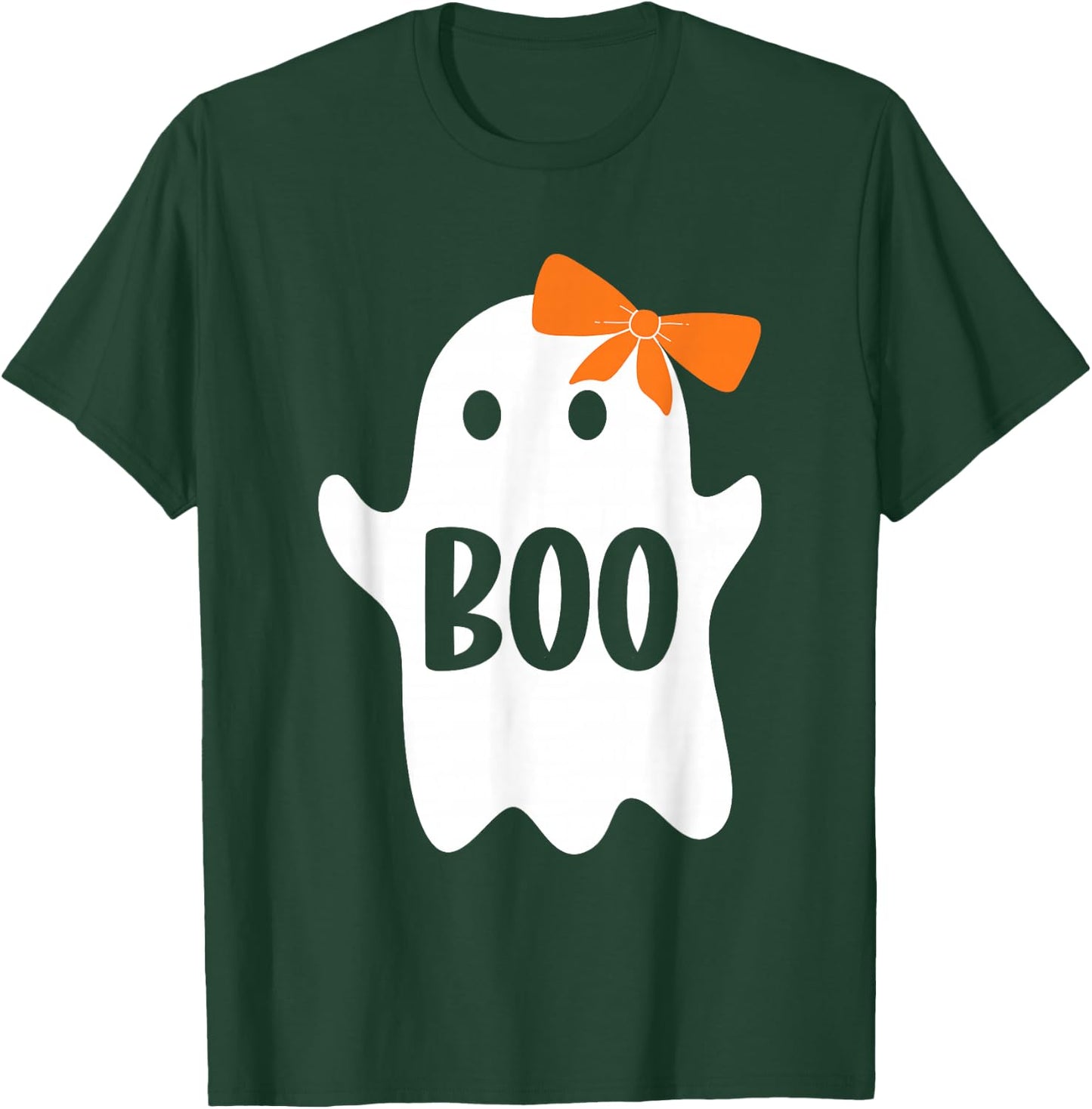 Cute Ghost with Bow, Boo Halloween Monster Kids Adults T-Shirt - T-Shirt | Forest