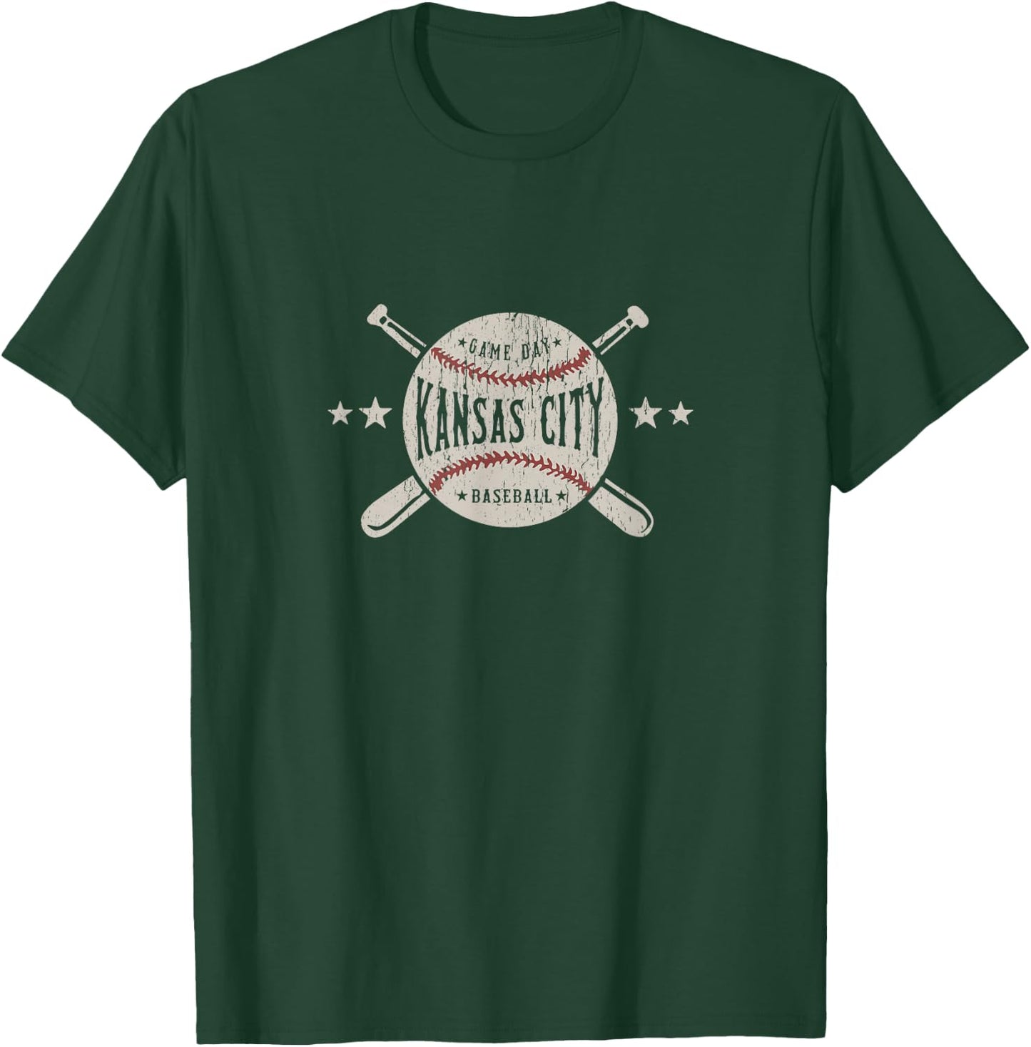 Kansas City Missouri KC Vintage Baseball T-Shirt - T-Shirt | Forest