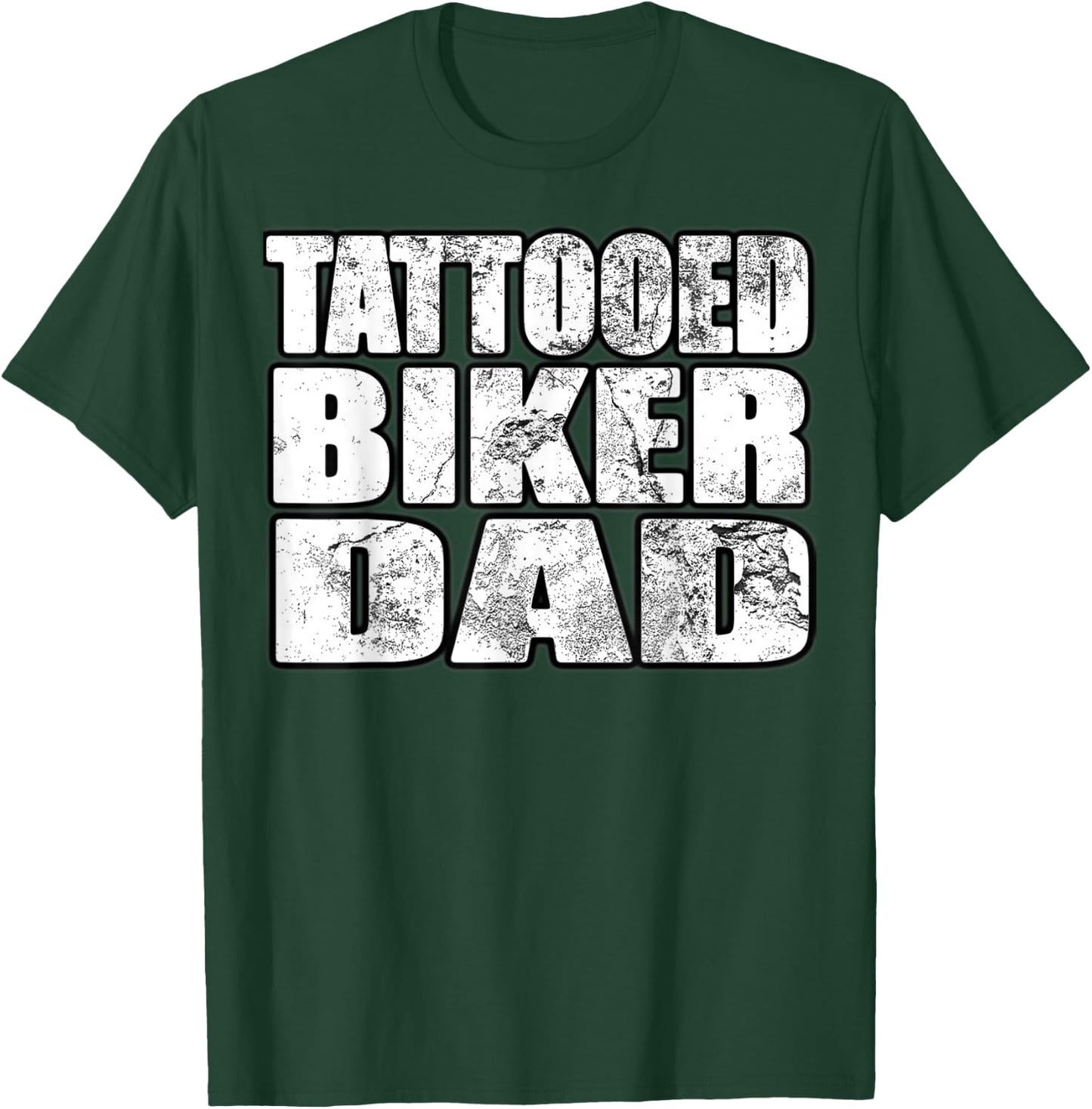 Tattooed Biker Dad T Shirt Gift T-Shirt - T-Shirt | Forest