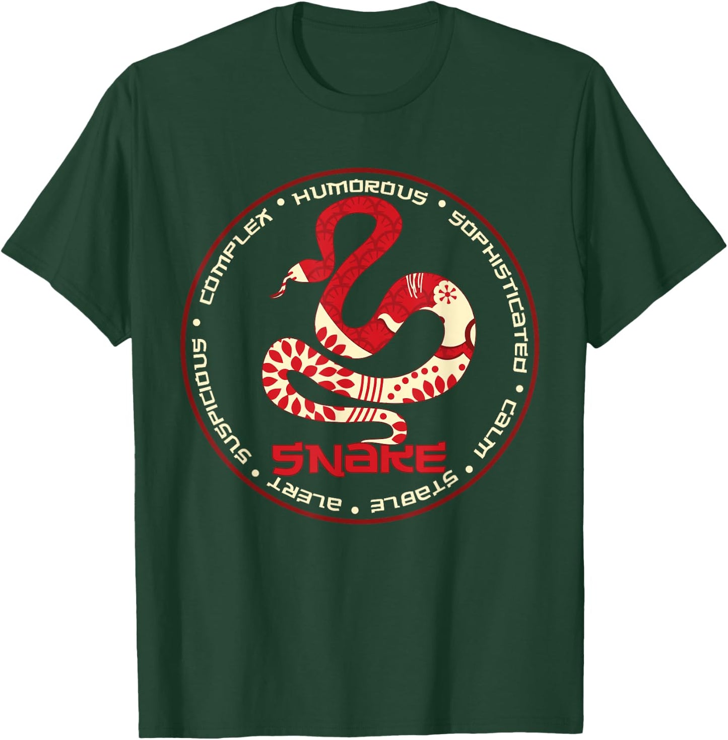 Chinese Zodiac Year of the Snake Astrology Horoscope T-Shirt - T-Shirt | Forest