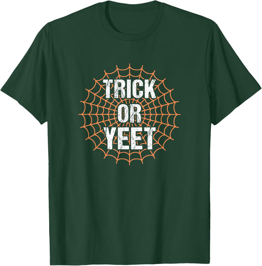 Trick or Yeet Funny Slang Meme Halloween Costume Teens Kids T-Shirt - T-Shirt | Forest