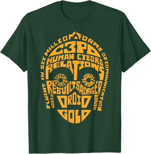 Star Wars C3PO Human Cyborg Word Relations T-Shirt - T-Shirt | Forest