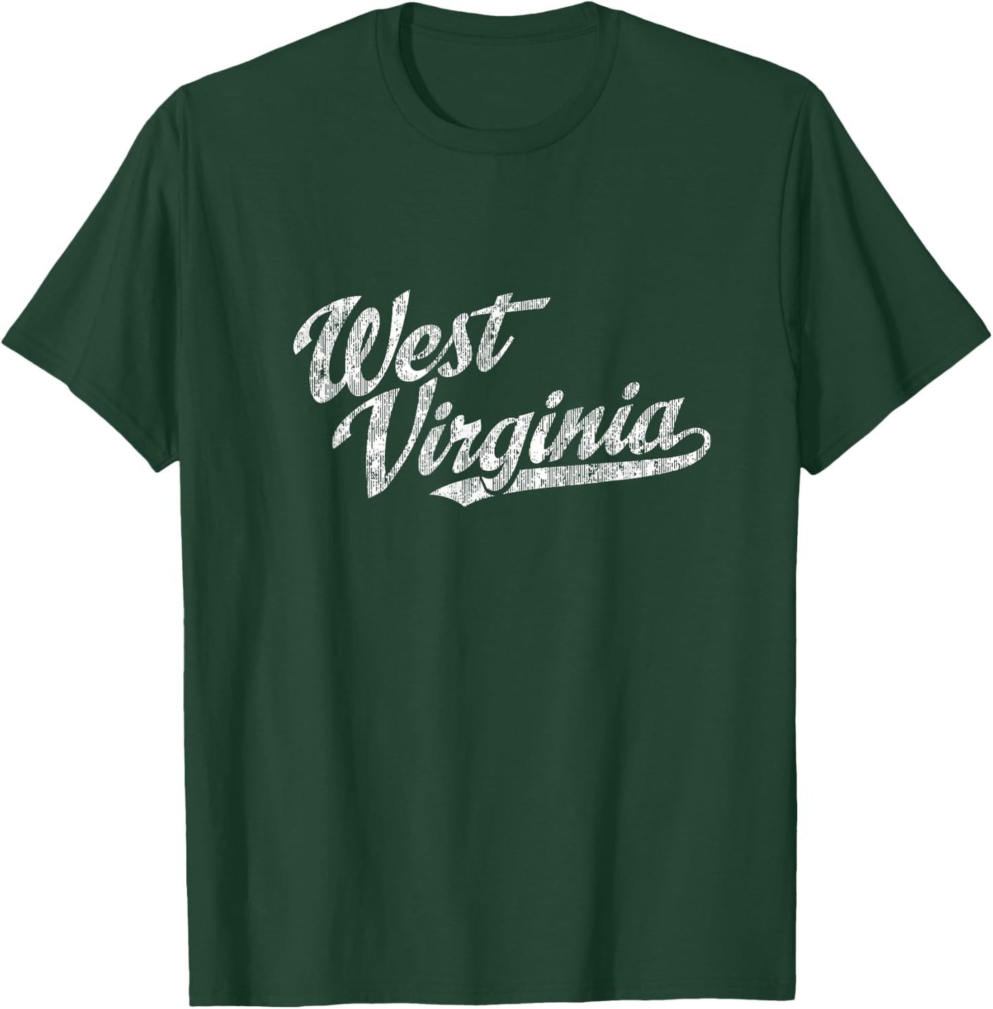 West Virginia WV Vintage Sports Script Retro T-Shirt - T-Shirt | Forest