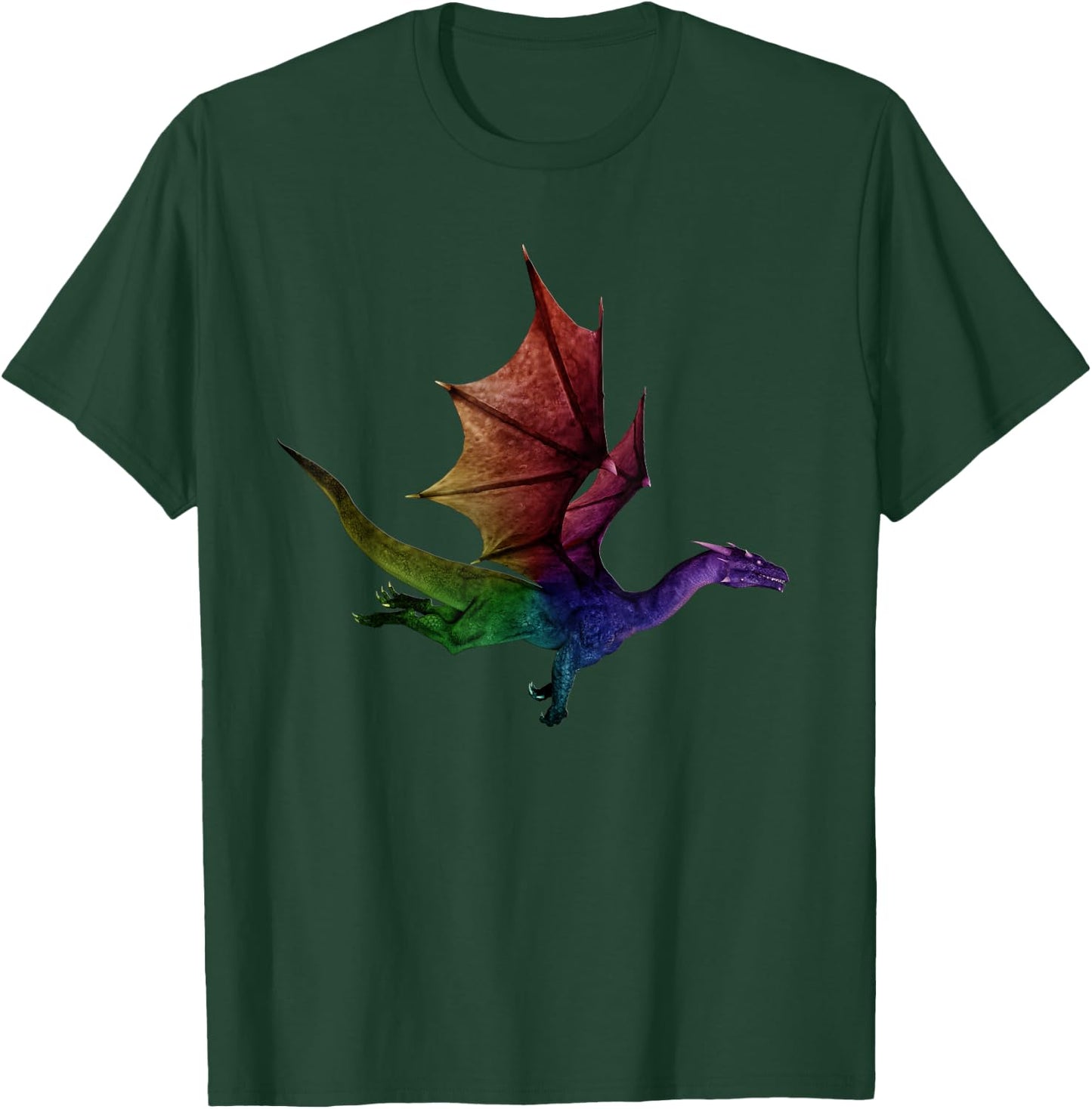 Best Watercolor Dragon Cool Flying Dragon Rainbow Gift T-Shirt - T-Shirt | Forest