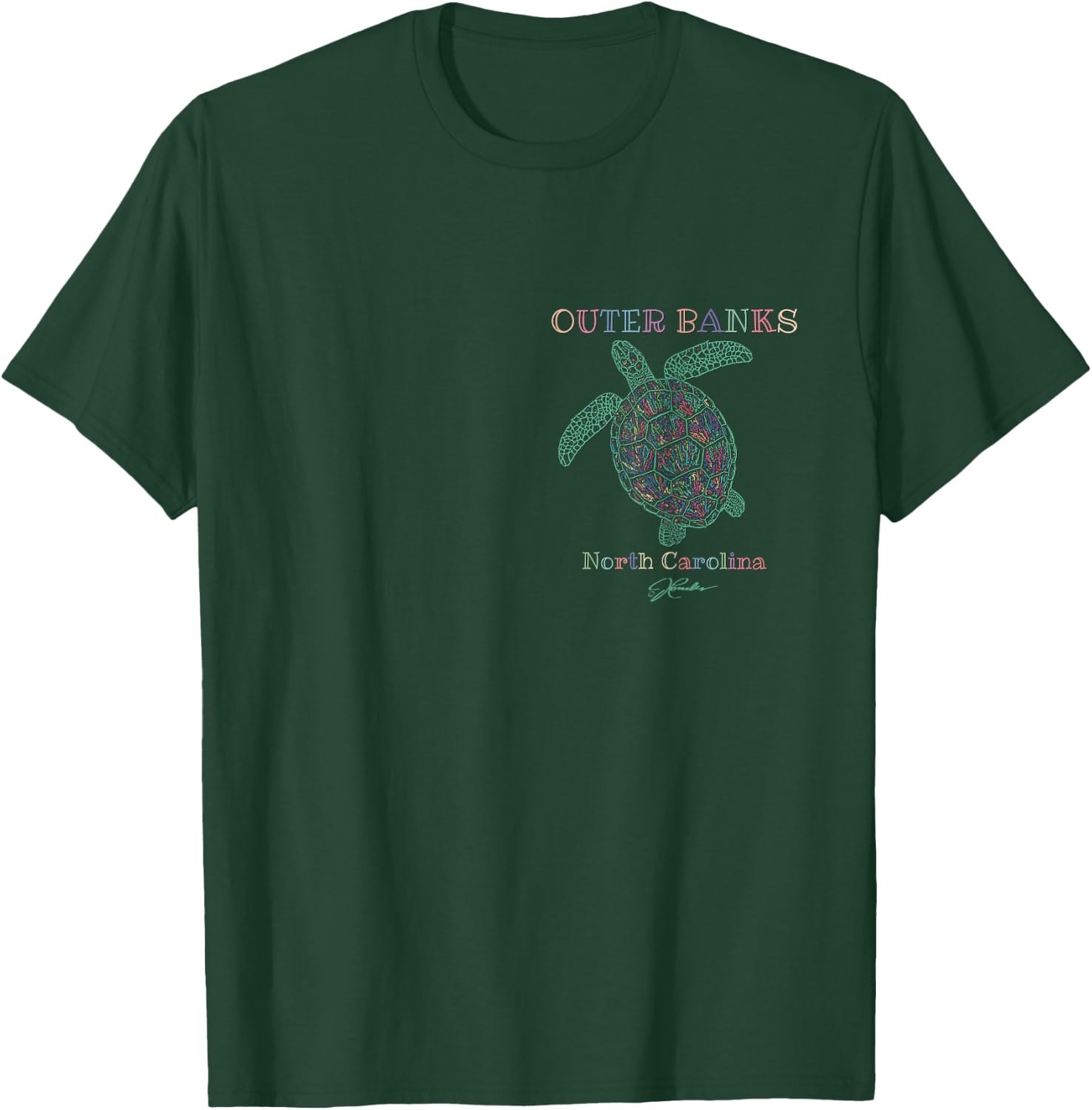 JCombs: Outer Banks, NC, Sea Turtle (2-Sided) T-Shirt - T-Shirt | Forest