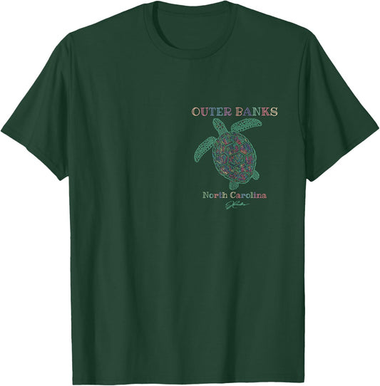 JCombs: Outer Banks, NC, Sea Turtle (2-Sided) T-Shirt - T-Shirt | Forest