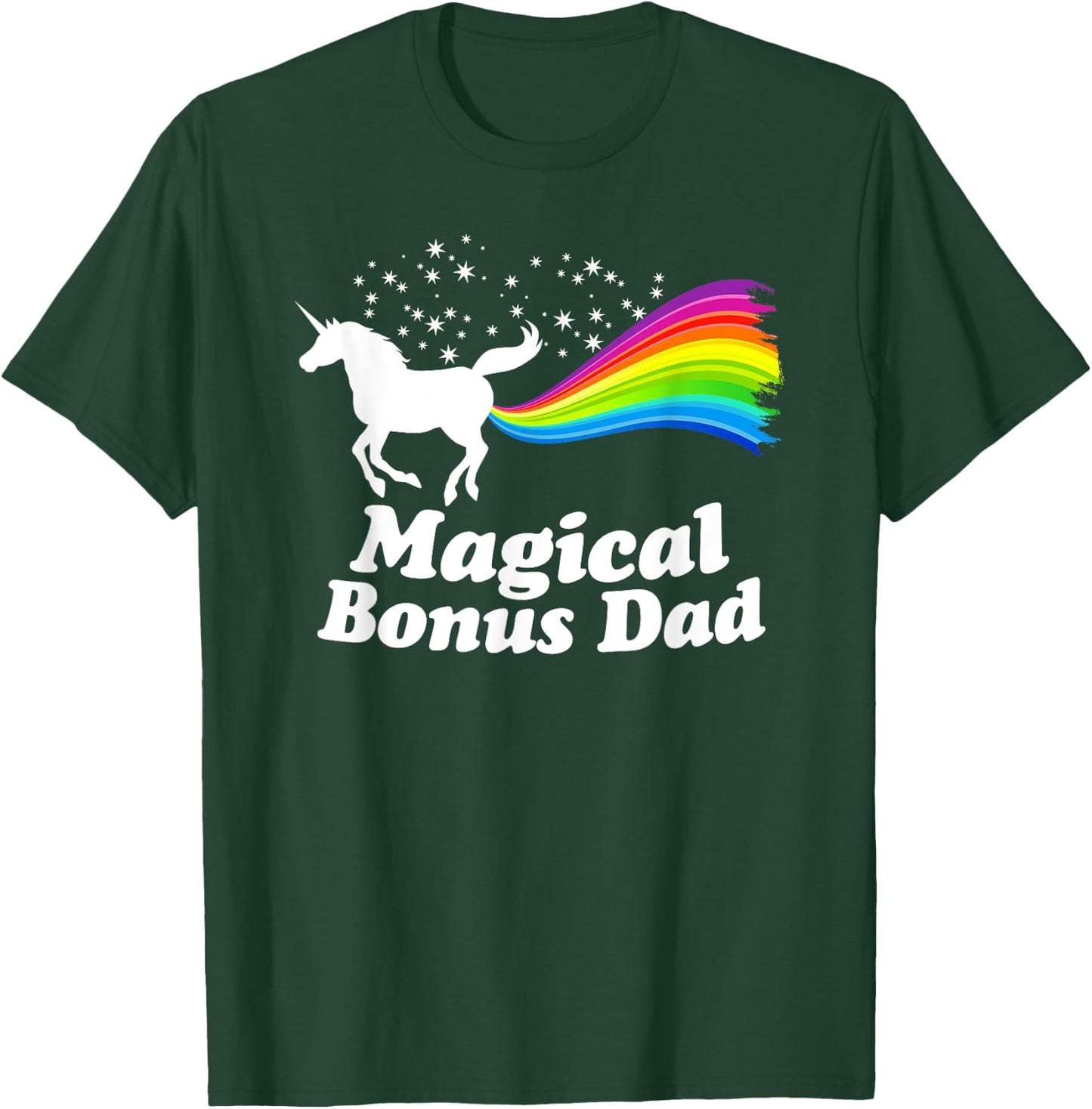 Magical Bonus Dad Unicorn Farting Rainbow T Shirt -Funny T-Shirt - T-Shirt | Forest