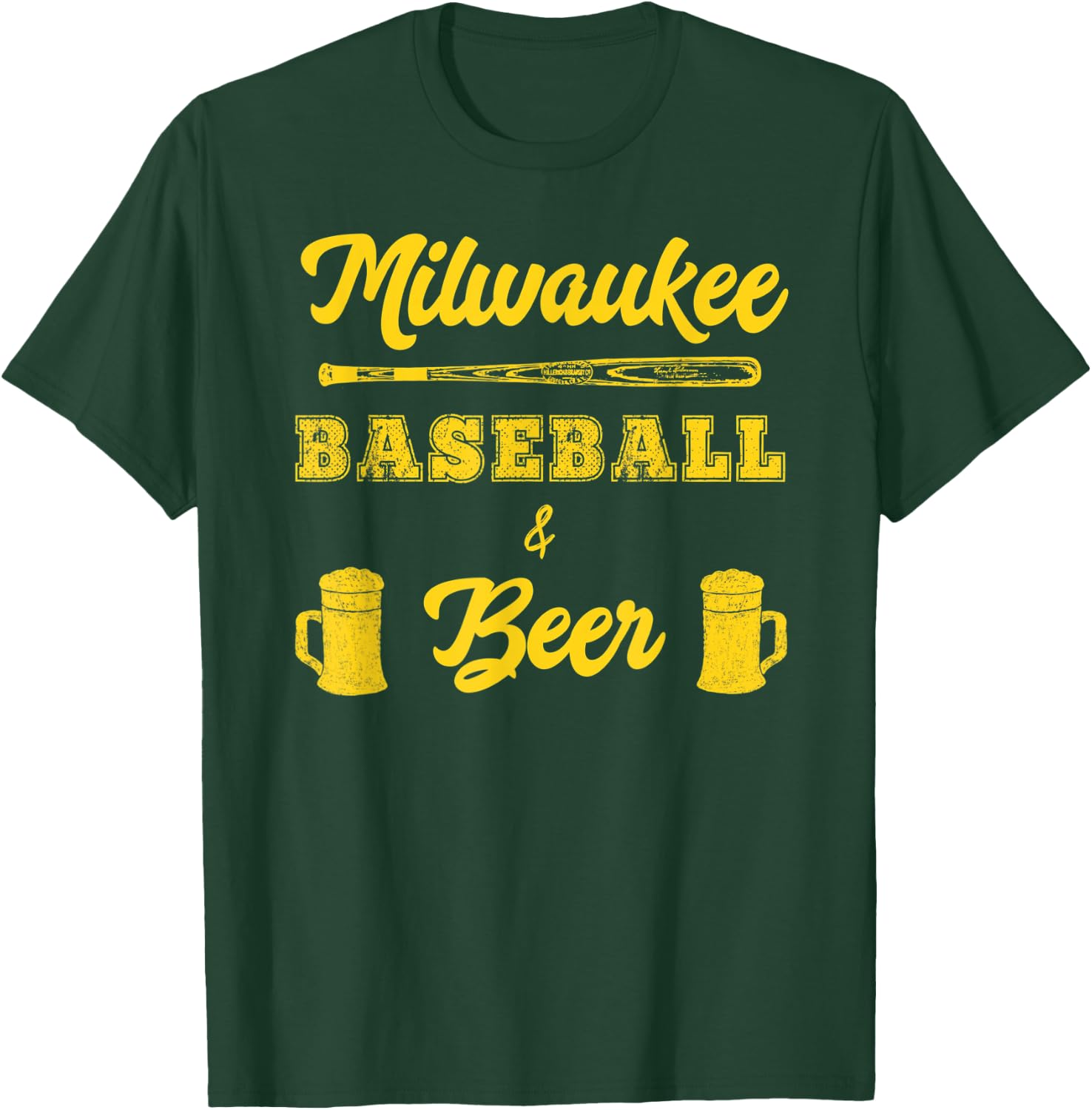 Classic Milwaukee Baseball & Beer Fan Retro T-Shirt - T-Shirt | Forest