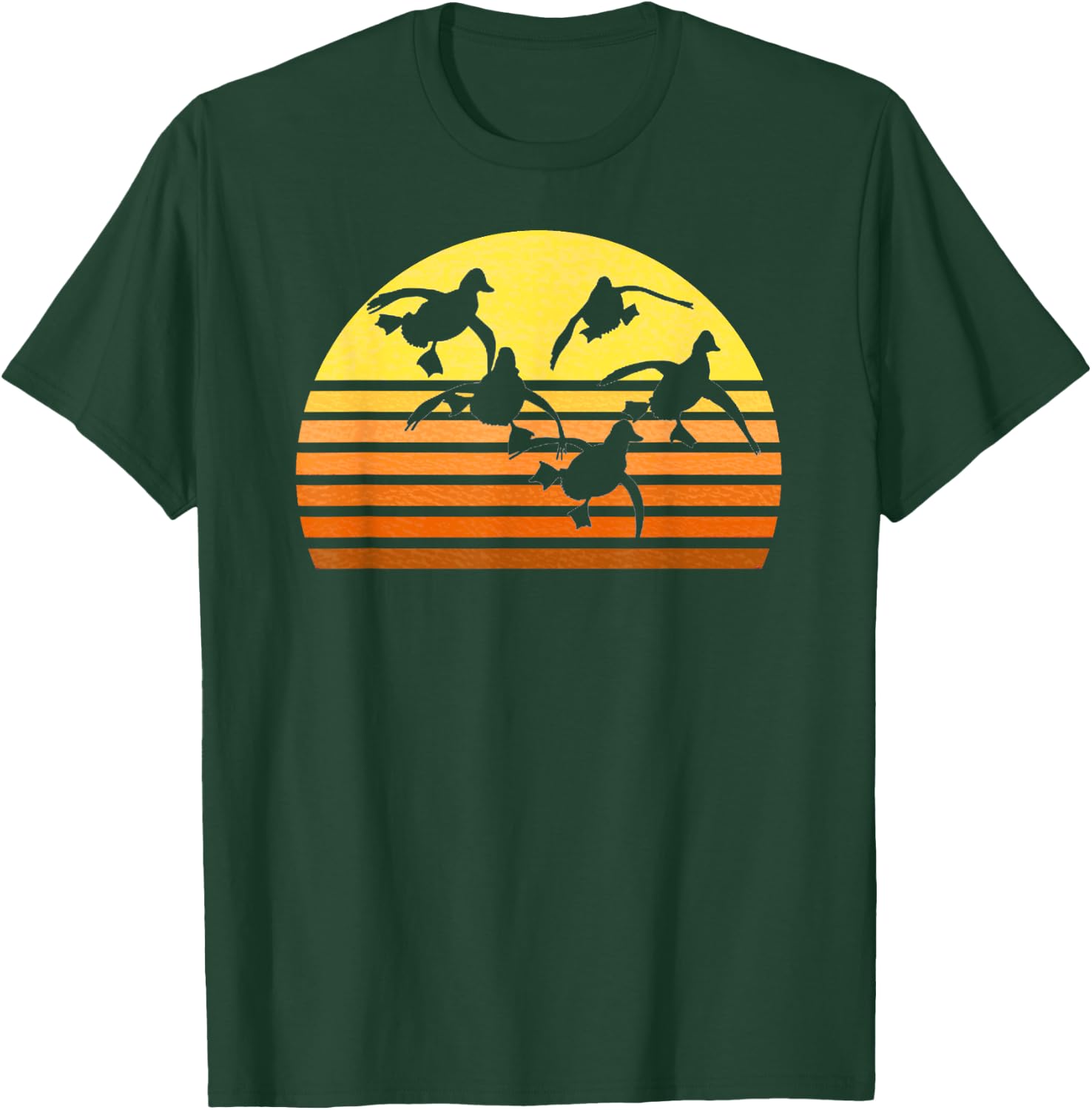 Duck Whisperer Fall Hunter Retro Sun Ducks Autumn Sky Gift T-Shirt - T-Shirt | Forest