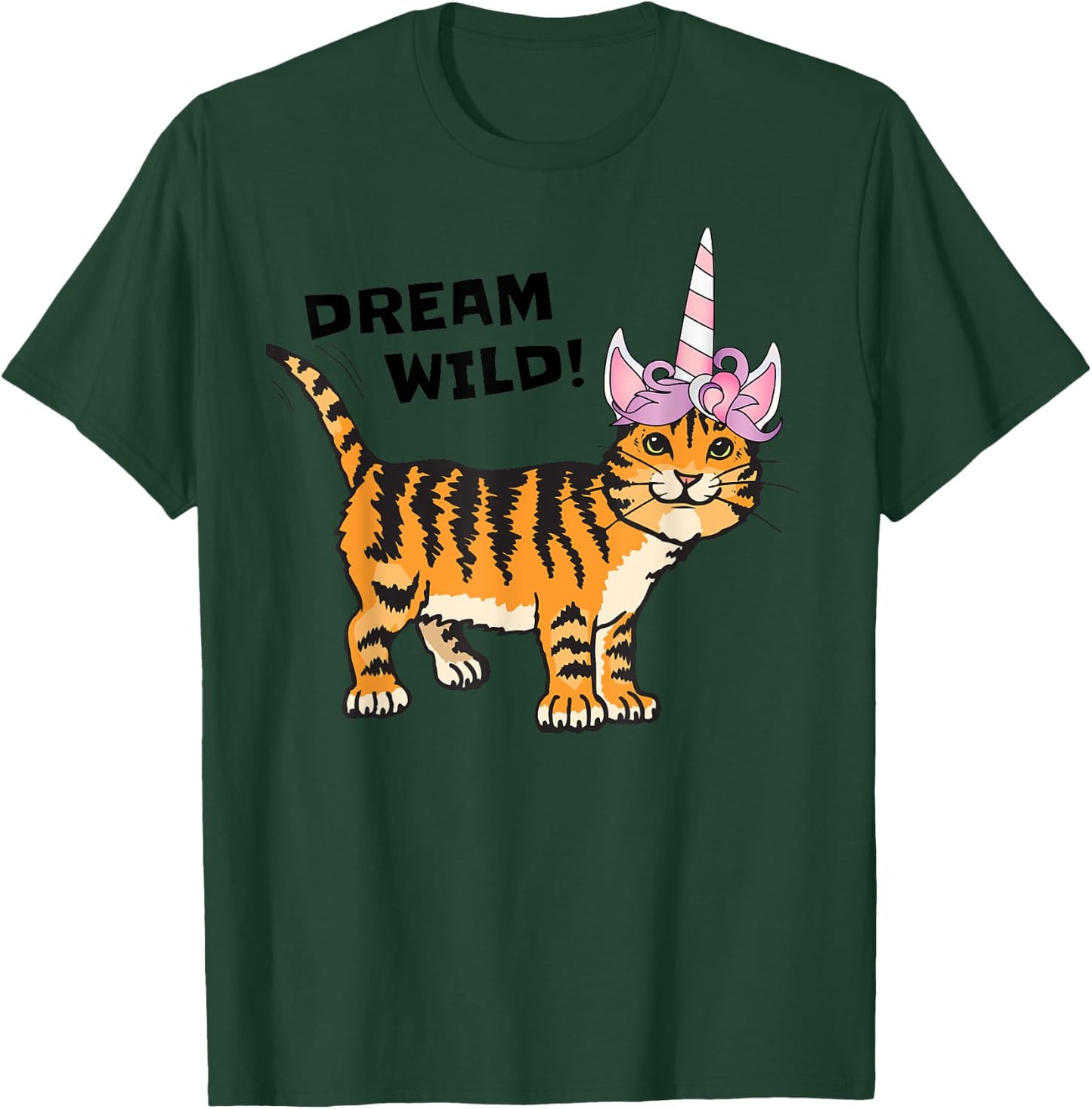 Dream Wild Cat Unicorn Tiger Lover , Caticorn Men Women Girls Kids T-Shirt - T-Shirt | Forest