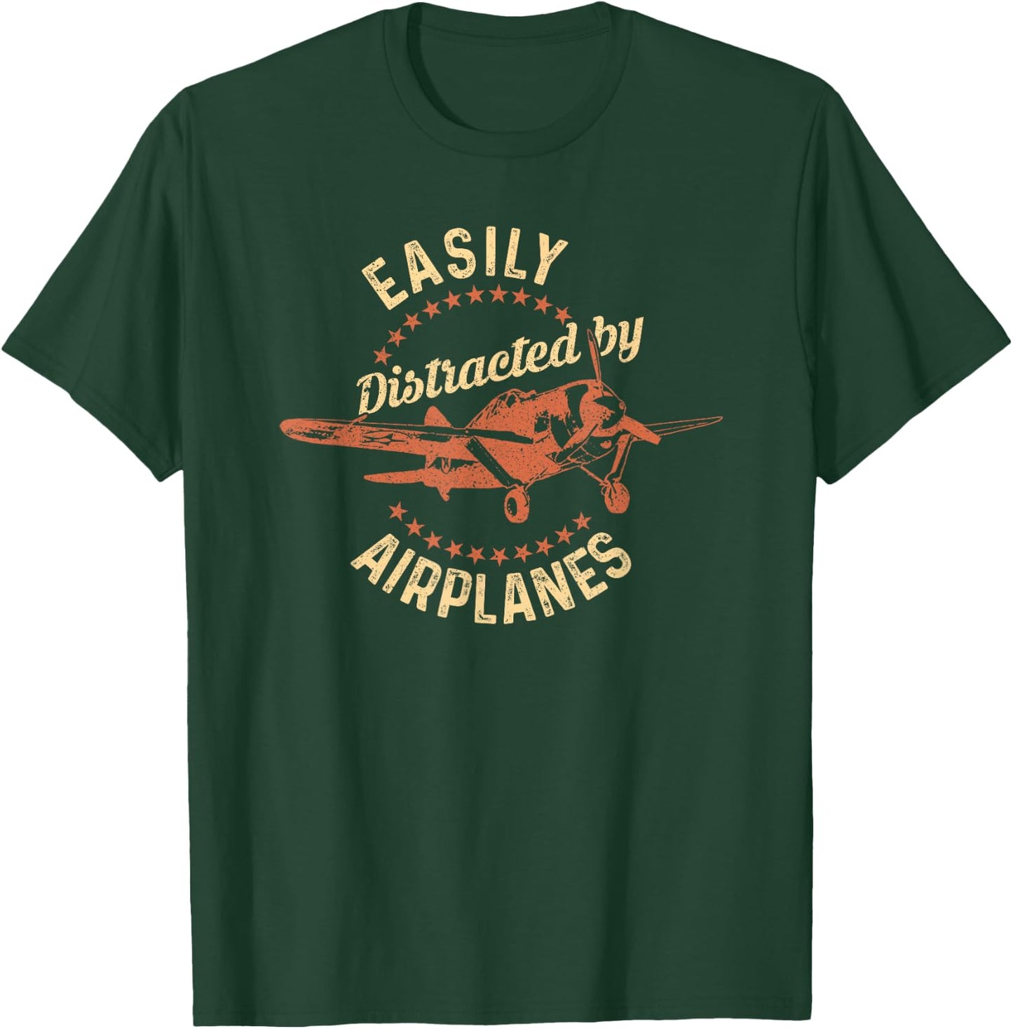 Easily Distracted by Airplanes T-Shirt - T-Shirt | Forest