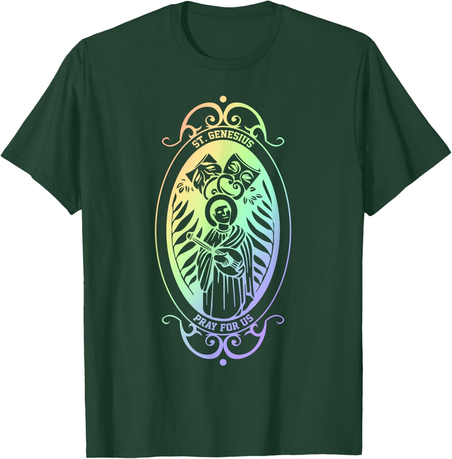 Spiritual Religious Christian Catholic St Genesius T-Shirt - T-Shirt | Forest