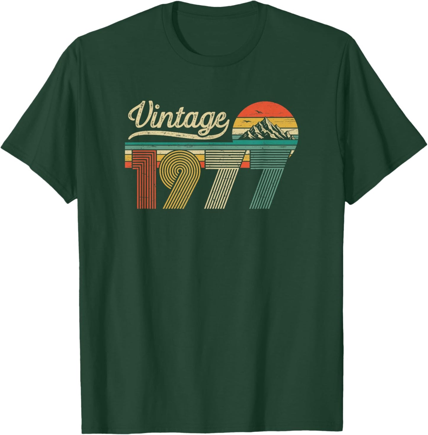 49th Birthday Man Woman - Vintage Born in 1977 Classic Retro T-Shirt - T-Shirt | Forest