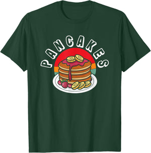 Pancakes Bananas Strawberries Retro Style T-Shirt - T-Shirt | Forest