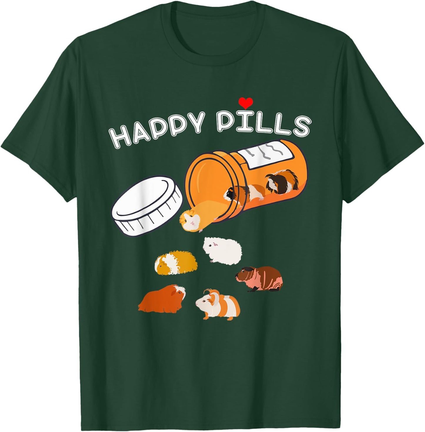 Happy Pill Guinea Pig T-Shirt - T-Shirt | Forest