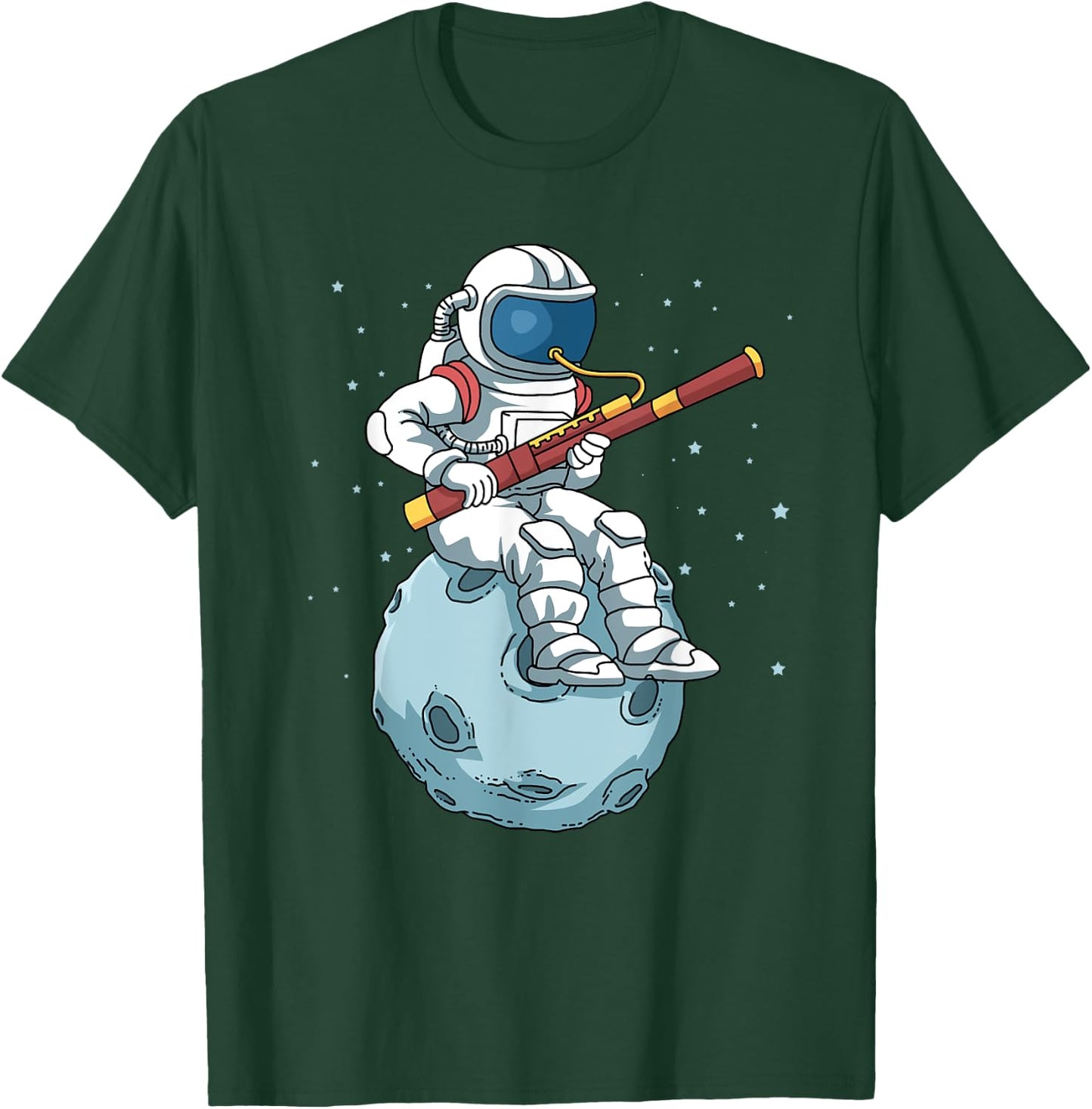 Astronaut Bassoon Band Player Bassoonist Shirt Reeds T-Shirt - T-Shirt | Forest