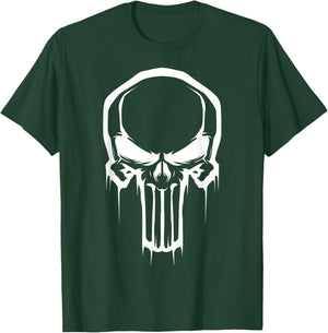 Marvel Painted Negative Space Punisher Logo Graphic T-Shirt - T-Shirt | Forest
