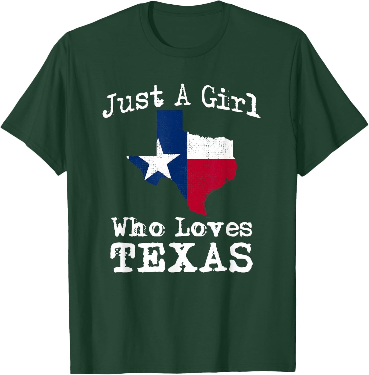 Texas Flag Map Outfit Girl Who Love Texan Patriot Gift T-Shirt - T-Shirt | Forest