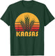Retro Kansas Wheat Shirt, Vintage Grain Farming Gift T-Shirt - T-Shirt | Forest
