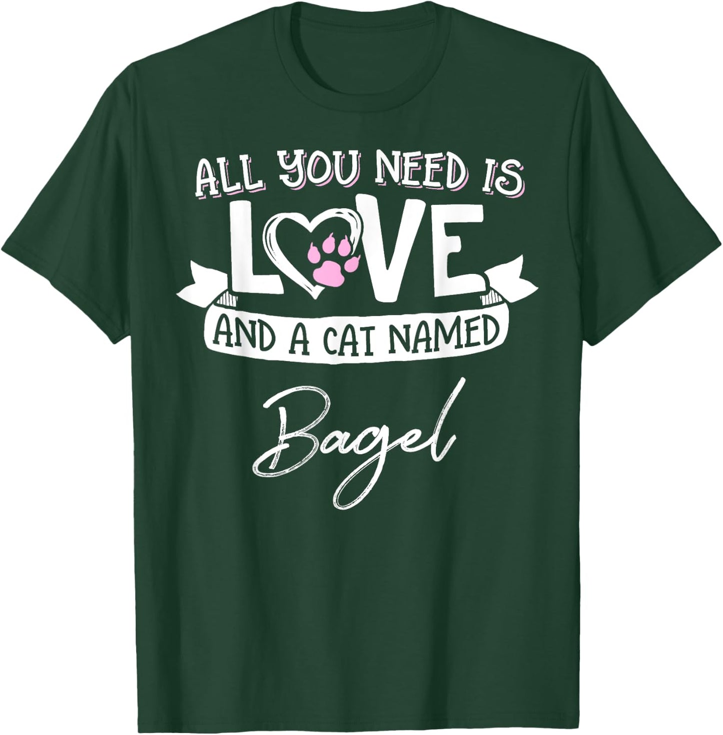 Cute Cat Named Bagel Shirt and Girls T-Shirt - T-Shirt | Forest