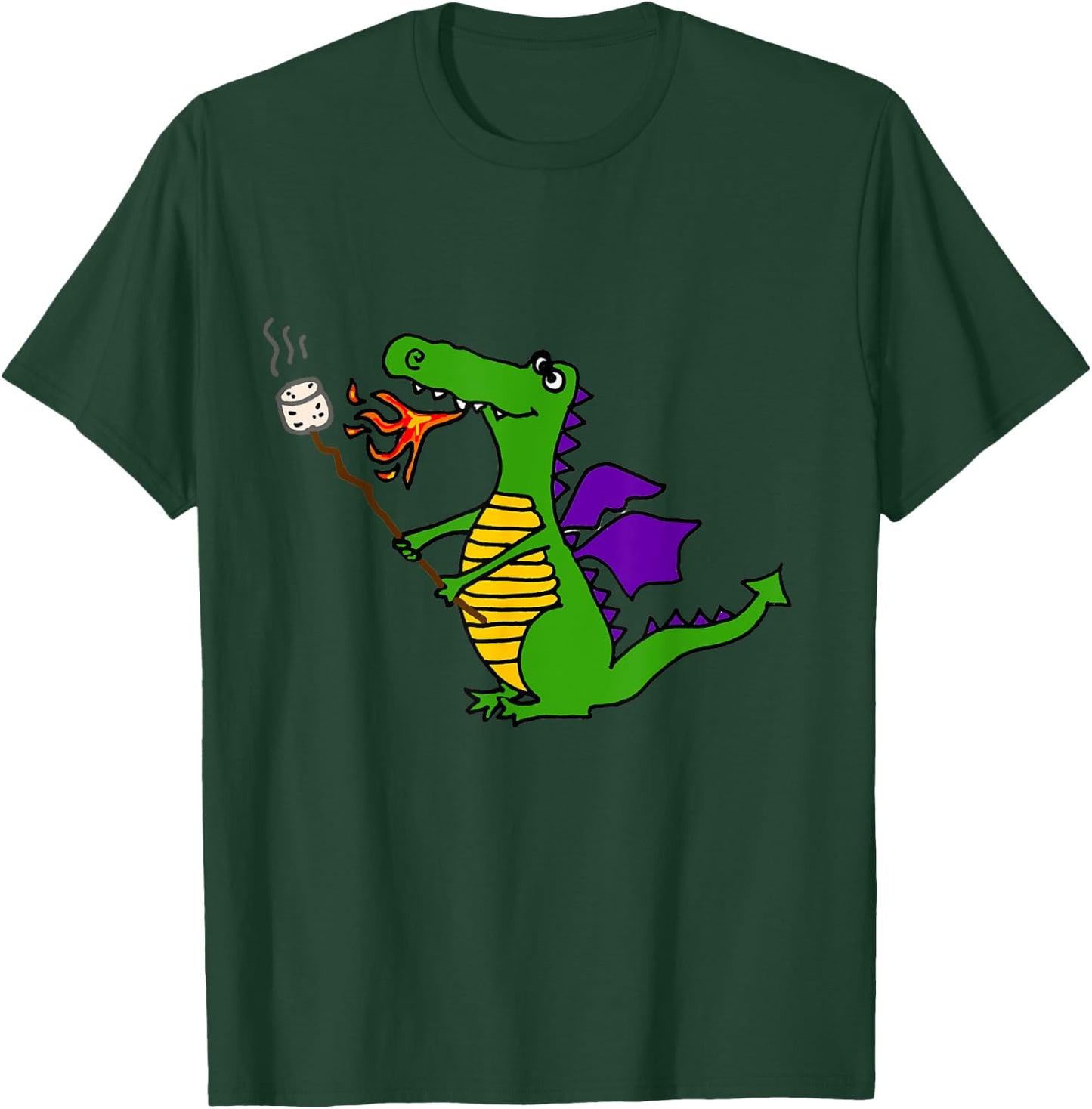 Smiletodaytees Funny Dragon Roasting Marshmallows T-Shirt - T-Shirt | Forest