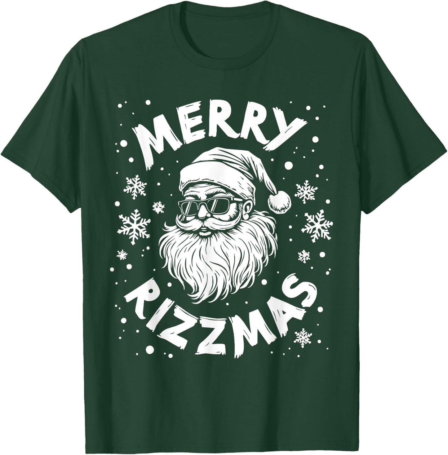 Merry Rizzmas Kids Teens School Funny Christmas Santa Claus T-Shirt - T-Shirt | Forest