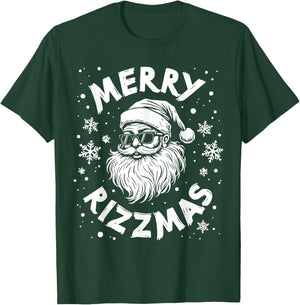 Merry Rizzmas Kids Teens School Funny Christmas Santa Claus T-Shirt - T-Shirt | Forest