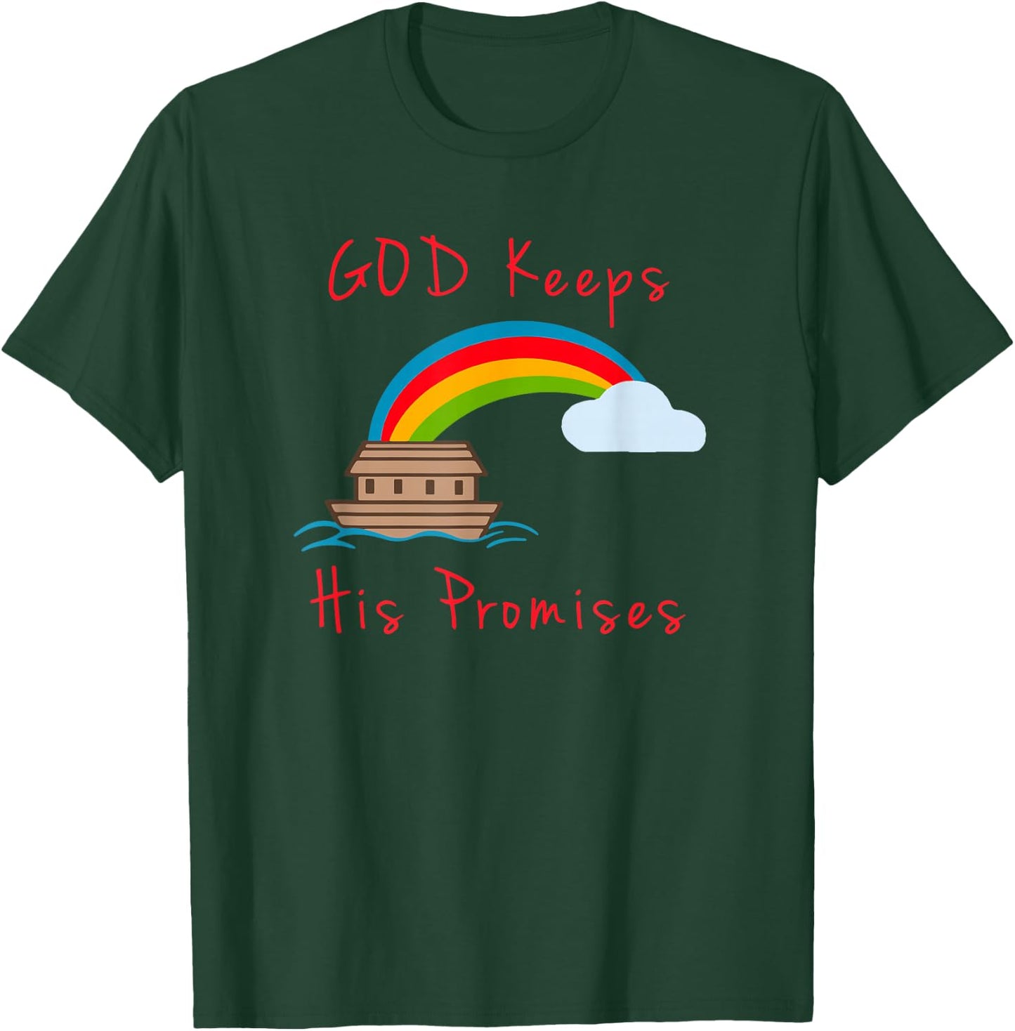 Noahs Ark God Keeps His Promises Cute Religious T-Shirt - T-Shirt | Forest