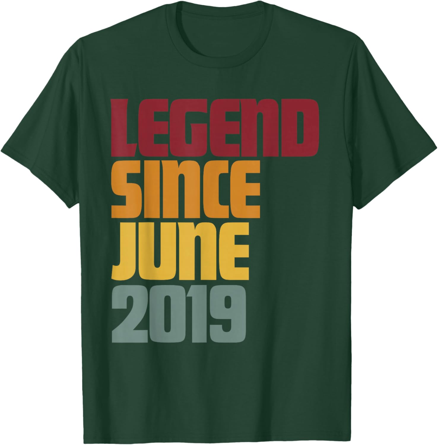 Legend Since June 2019 7th Birthday - Vintage T-Shirt - T-Shirt | Forest