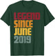 Legend Since June 2019 7th Birthday - Vintage T-Shirt - T-Shirt | Forest