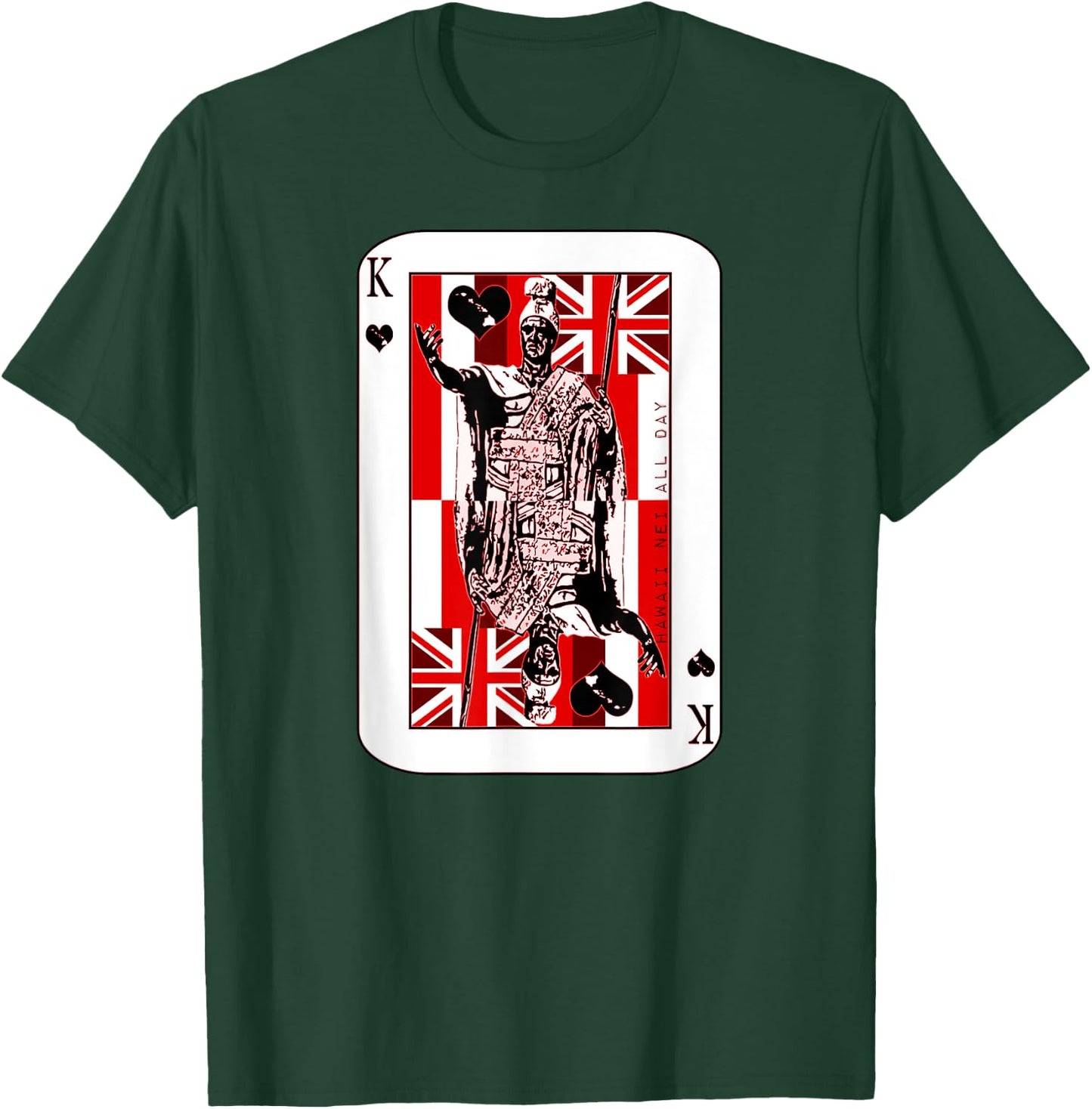 King of Hawai'i Kamehameha (red ink) by Hawaii Nei All Day T-Shirt - T-Shirt | Forest