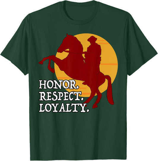Red Horse Sunset - Honor. Respect. Loyalty. T-Shirt - T-Shirt | Forest