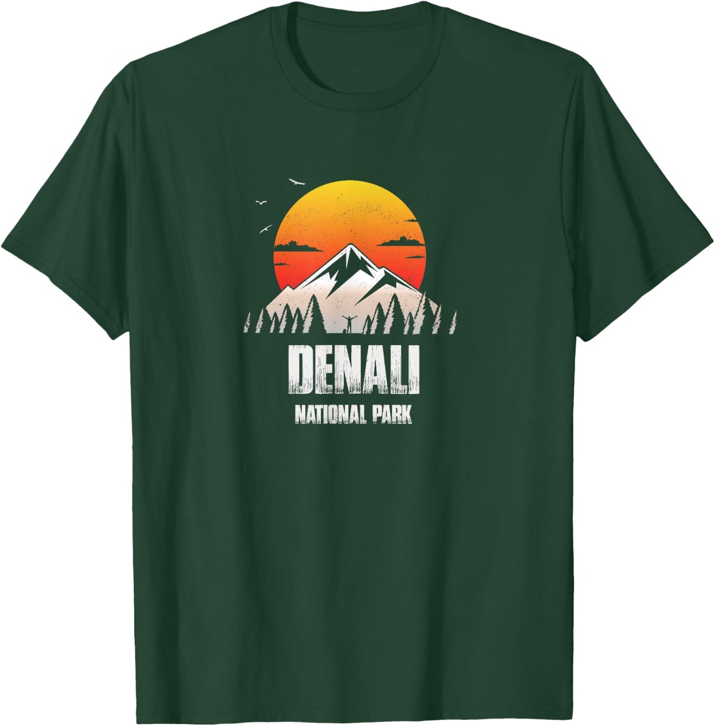 Denali Reminder - National Park Retro Souvenir T-Shirt - T-Shirt | Forest
