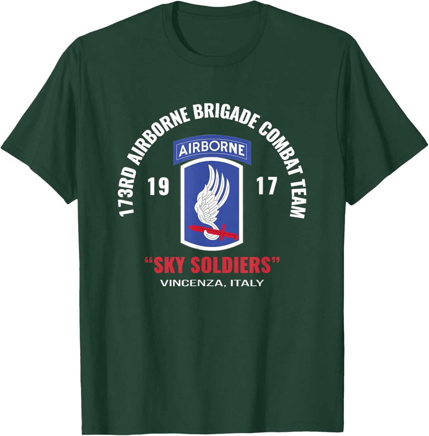 Sky Soldiers 173rd Airborne Combat Team T Shirt T-Shirt - T-Shirt | Forest
